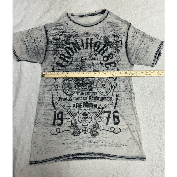 Helix Iron Horse Motorcycle Goth Tattoo Y2K Style Grahphic T-Shirt Size Medium - Picture 4 of 6